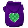 thumbnail image 1 of Pet Dog  Cat Hoodie Screen Printed, "Green Swiss Dots Heart", 1 of 10