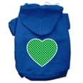 thumbnail image 1 of Pet Dog  Cat Hoodie Screen Printed, "Green Swiss Dots Heart", 1 of 10