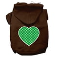 thumbnail image 1 of Pet Dog  Cat Hoodie Screen Printed, "Green Swiss Dots Heart", 1 of 10