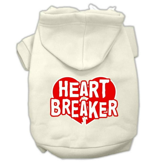 Pet Dog Cat Hoodie Screen Printed, "Heart Breaker"