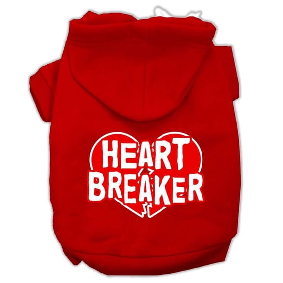 Pet Dog Cat Hoodie Screen Printed, "Heart Breaker"