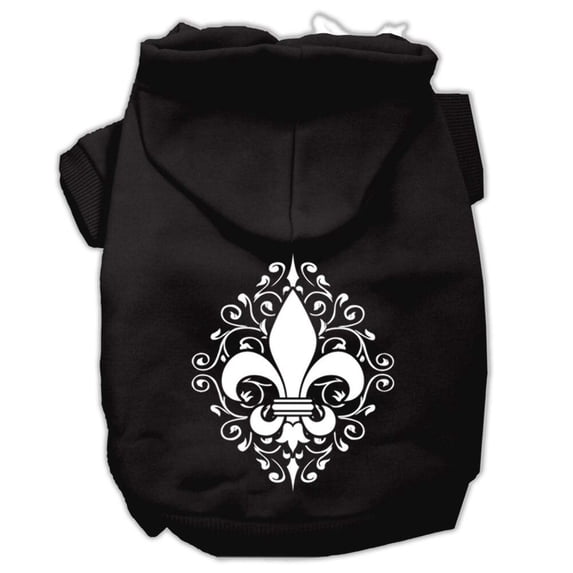 Pet Dog Cat Hoodie Screen Printed, "Henna Fleur De Lis"