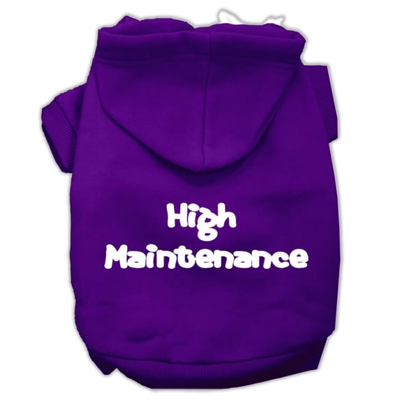 Pet, Dog Cat Hoodie Screen Printed, "High Maintenance"