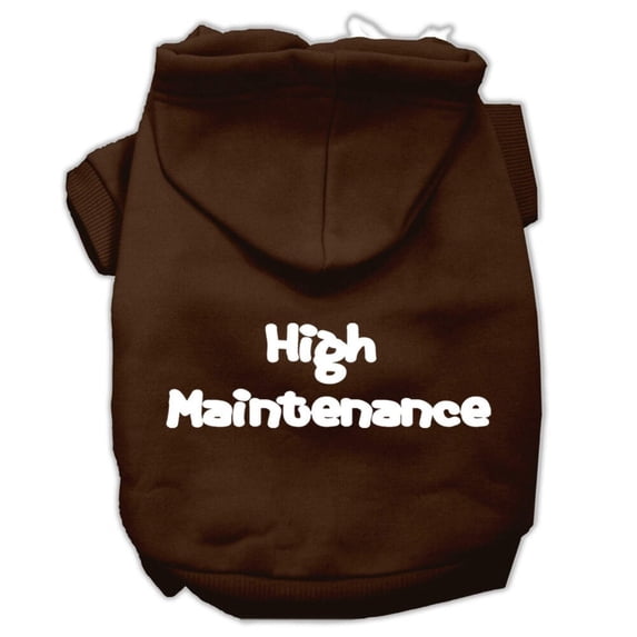 Pet, Dog Cat Hoodie Screen Printed, "High Maintenance"
