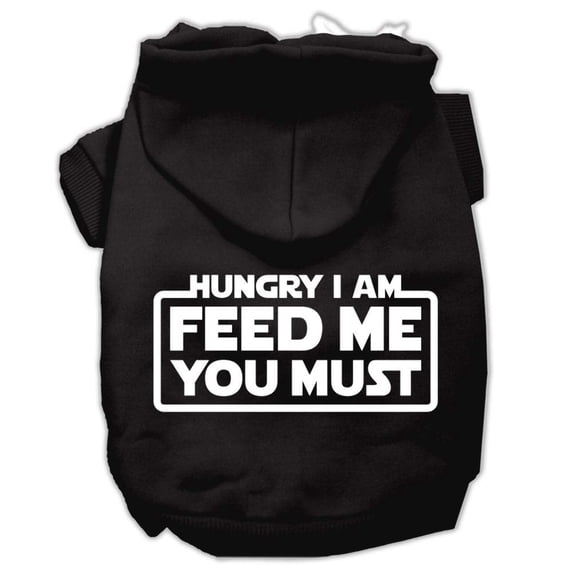 Pet, Dog Cat Hoodie Screen Printed, "Hungry I Am, Feed Me You Must"