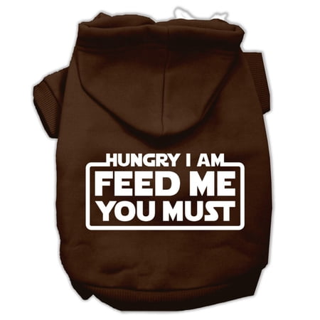 Pet, Dog Cat Hoodie Screen Printed, "Hungry I Am, Feed Me You Must"