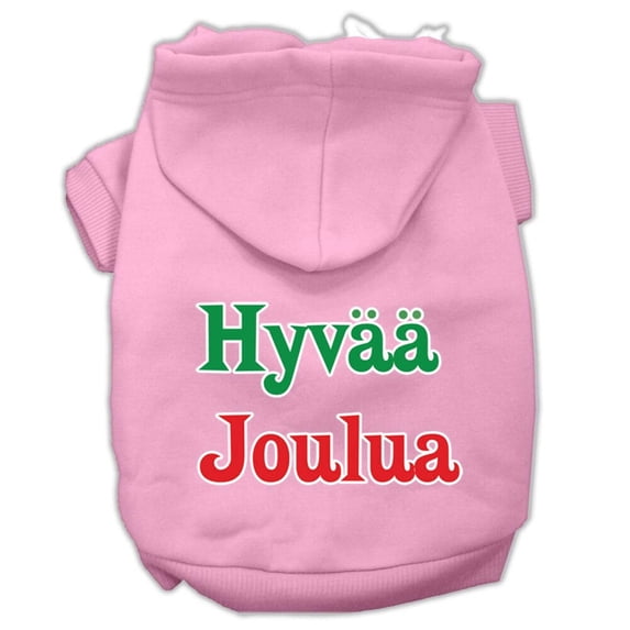 Pet Dog Cat Hoodie Screen Printed, "Hyvaa Joulua"