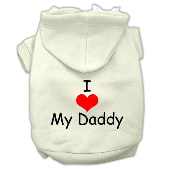 Pet, Dog Cat Hoodie Screen Printed, "I Love My Daddy"