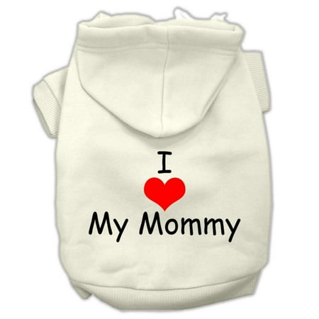 Pet, Dog Cat Hoodie Screen Printed, "I Love My Mommy"