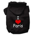 thumbnail image 1 of Pet, Dog  Cat Hoodie Screen Printed, "I Love Paris", 1 of 10