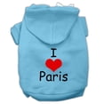 thumbnail image 1 of Pet, Dog  Cat Hoodie Screen Printed, "I Love Paris", 1 of 10