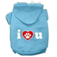 thumbnail image 1 of Pet Dog  Cat Hoodie Screen Printed, "I Love U", 1 of 10