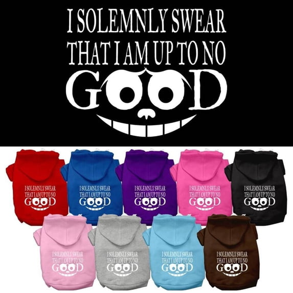 Pet Dog Cat Hoodie Screen Printed, "I Solemnly Swear That I Am Up To No Good"