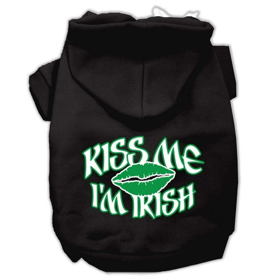 Pet Dog Cat Hoodie Screen Printed, "Kiss Me I'm Irish"