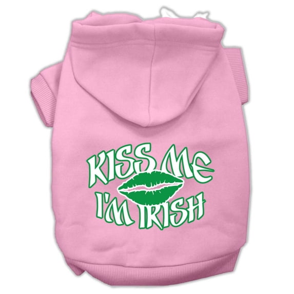 Pet Dog Cat Hoodie Screen Printed, "Kiss Me I'm Irish"