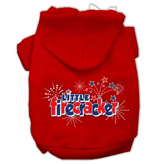 Pet Dog Cat Hoodie Screen Printed, "Little Firecracker"