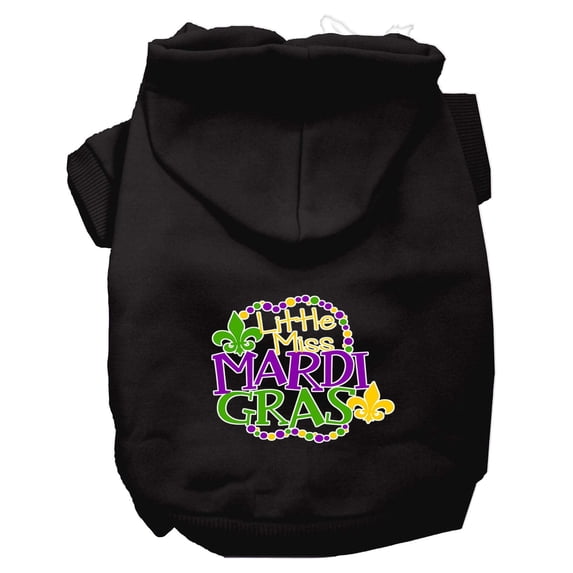 Pet Dog Cat Hoodie Screen Printed, "Little Miss Mardi Gras"
