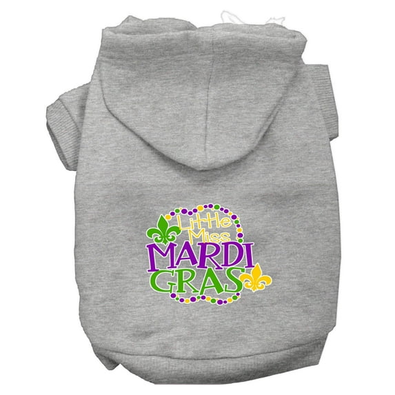 Pet Dog Cat Hoodie Screen Printed, "Little Miss Mardi Gras"