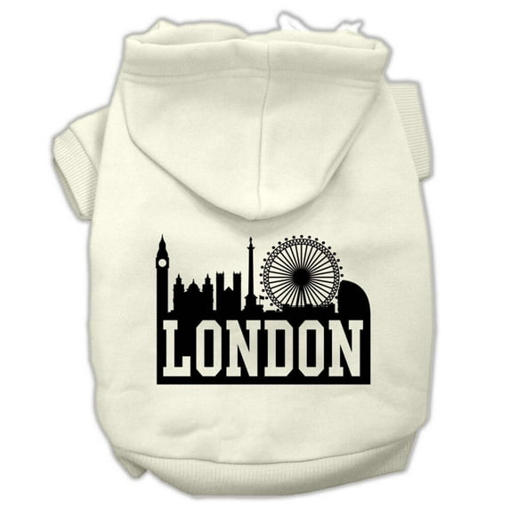 Pet Dog Cat Hoodie Screen Printed, "London Skyline"