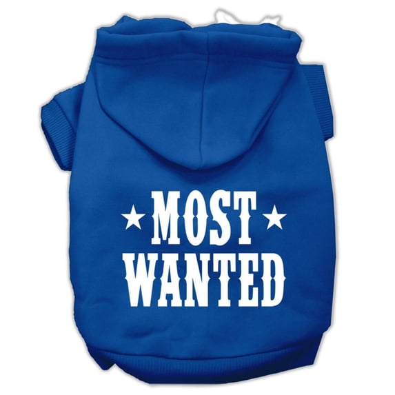 Pet Dog Cat Hoodie Screen Printed, "Most Wanted"