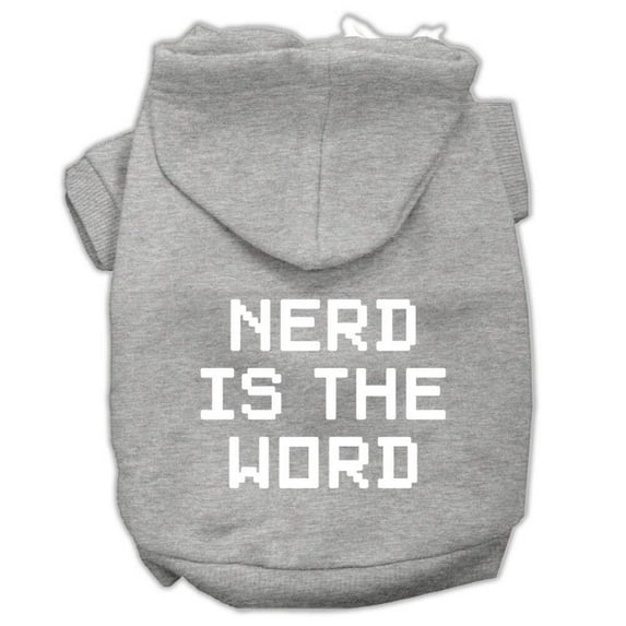 Pet Dog Cat Hoodie Screen Printed, "Nerd Is The Word"