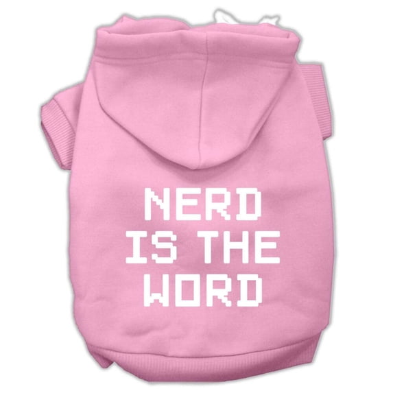 Pet Dog Cat Hoodie Screen Printed, "Nerd Is The Word"