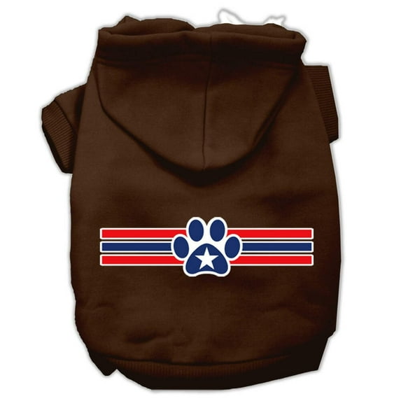 Pet Dog Cat Hoodie Screen Printed, "Patriotic Star Paw"