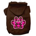 thumbnail image 1 of Pet Dog  Cat Hoodie Screen Printed, "Pink Argyle Paw", 1 of 9