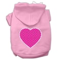 thumbnail image 1 of Pet Dog  Cat Hoodie Screen Printed, "Pink Swiss Dots Heart", 1 of 11