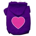 thumbnail image 1 of Pet Dog  Cat Hoodie Screen Printed, "Pink Swiss Dots Heart", 1 of 10