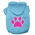 thumbnail image 1 of Pet Dog  Cat Hoodie Screen Printed, "Pink Swiss Dots Paw", 1 of 11