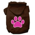 thumbnail image 1 of Pet Dog  Cat Hoodie Screen Printed, "Pink Swiss Dots Paw", 1 of 10