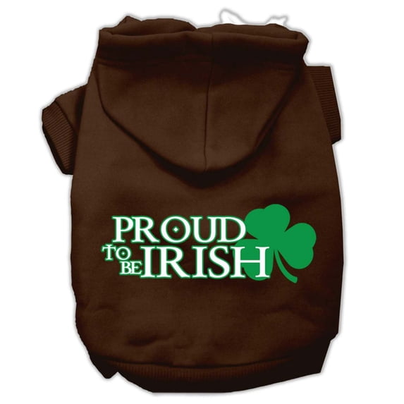 Pet Dog Cat Hoodie Screen Printed, "Proud To Be Irish"