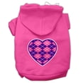 thumbnail image 1 of Pet Dog  Cat Hoodie Screen Printed, "Purple Argyle Heart", 1 of 9