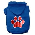 thumbnail image 1 of Pet Dog  Cat Hoodie Screen Printed, "Red Swiss Dots Paw", 1 of 9