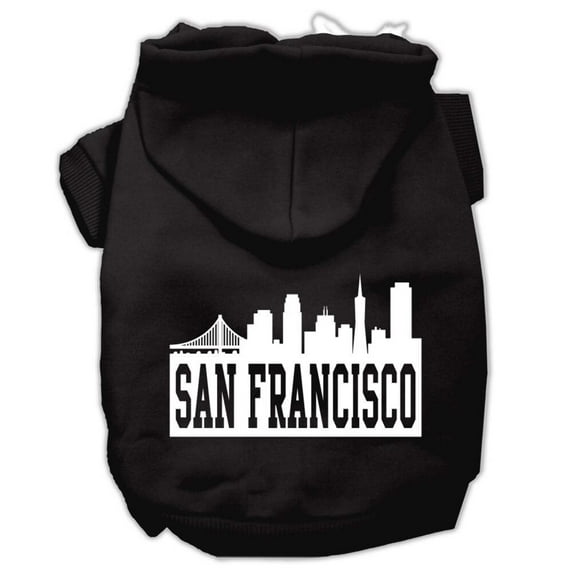 Pet Dog Cat Hoodie Screen Printed, "San Francisco Skyline"