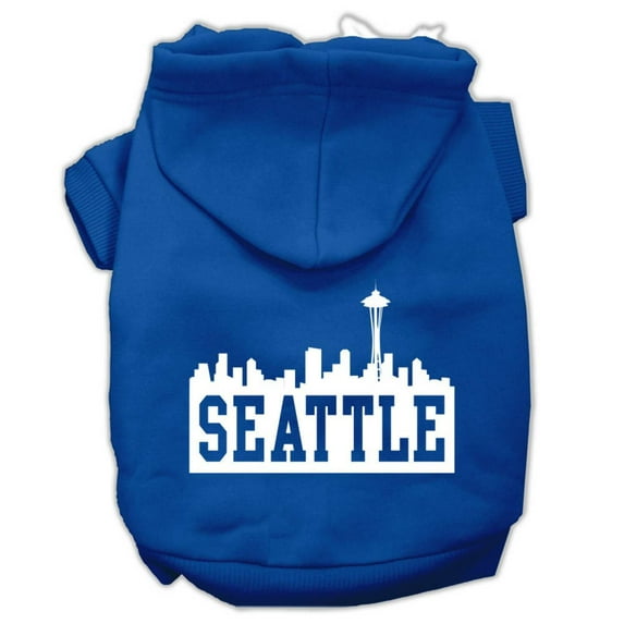 Pet Dog Cat Hoodie Screen Printed, "Seattle Skyline"