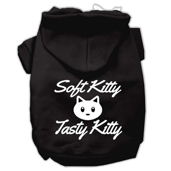 Pet Dog Cat Hoodie Screen Printed, "Soft Kitty, Tasty Kitty"