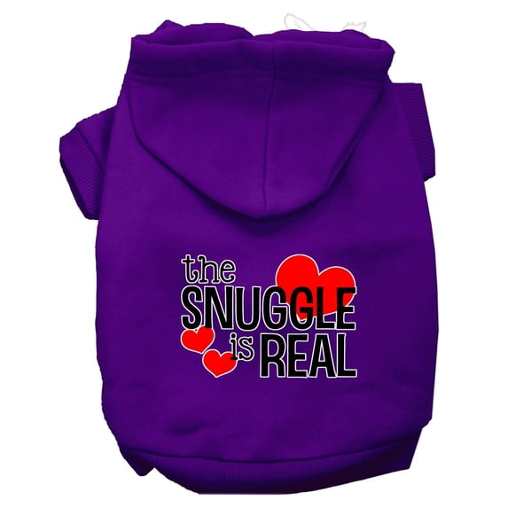 Pet, Dog Cat Hoodie Screen Printed, "The Snuggle Is Real"