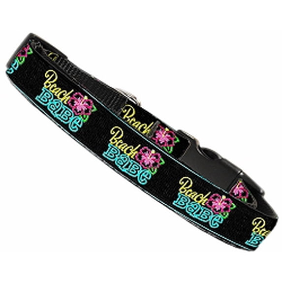Pet Dog Cat Nylon Collar or Leash, "Beach Babe"