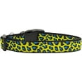 thumbnail image 1 of Pet Dog  Cat Nylon Collar or Leash, "Blue and Yellow Leopard Print", 1 of 2