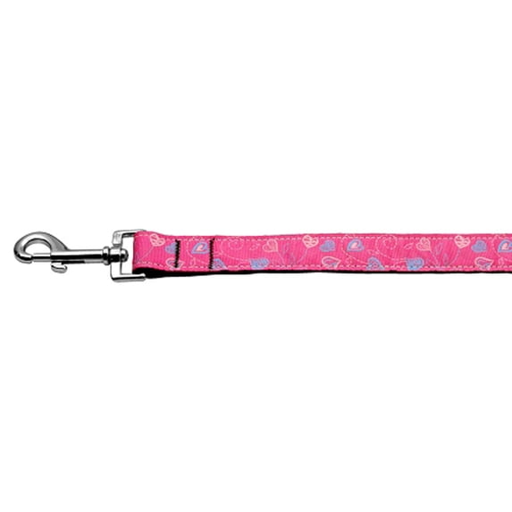Pet Dog Cat Nylon Collar or Leash, "Crazy Hearts"