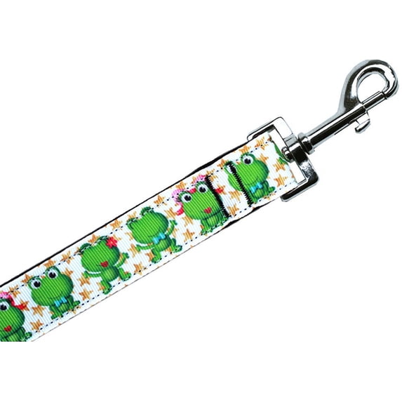 Pet Dog Cat Nylon Collar or Leash, "Happy Frogs"