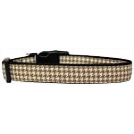 Brown Houndstooth Nylon Cat Collar