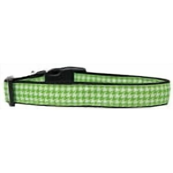 Pet Dog Cat Nylon Collar or Leash, "Houndstooth Lime Green"