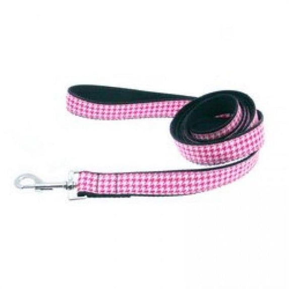 Pet Dog Cat Nylon Collar or Leash, "Houndstooth Pink"