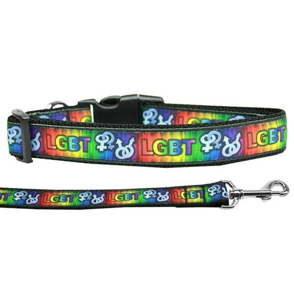 Pet Dog Cat Nylon Collar or Leash, "LGBT"