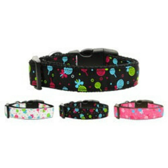 Lollipops Nylon Ribbon Collar Black Cat Safety