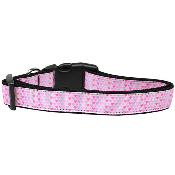 Pet Dog Cat Nylon Collar or Leash, "Many Mini Hearts"