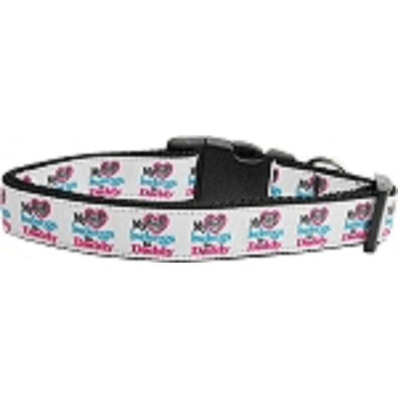 Pet Dog Cat Nylon Collar or Leash, "My Heart Belongs To Daddy"